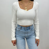 Tori Ribbed Knit Cropped Sweater