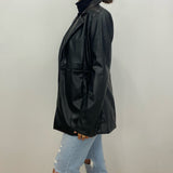 Monroe Black Faux Leather Blazer Jacket