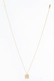 Twisted ring and square pendant necklace set   gol