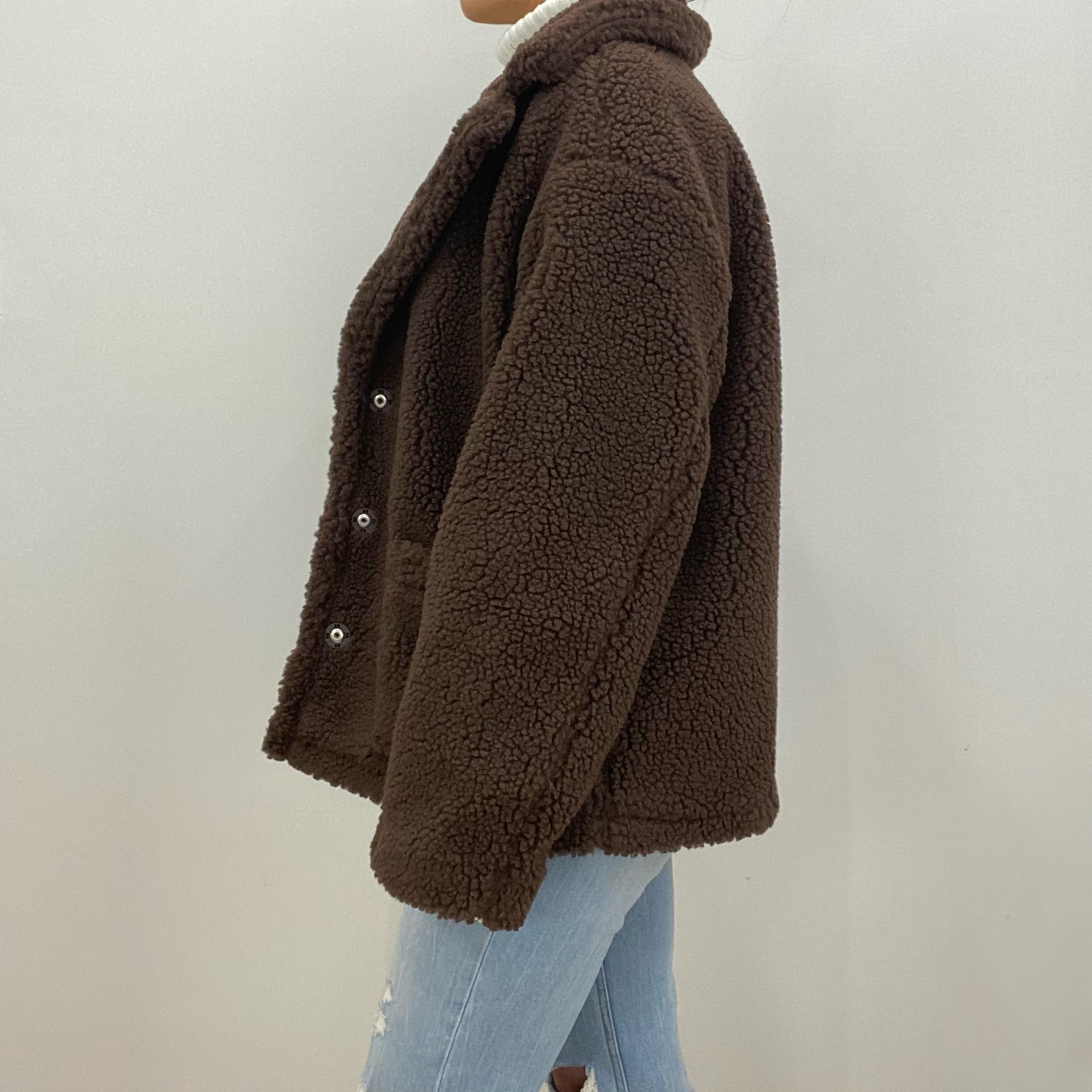 Brown Teddy Fleece Coat