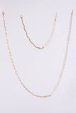 Pearl chain split bracelet and necklace set   gold